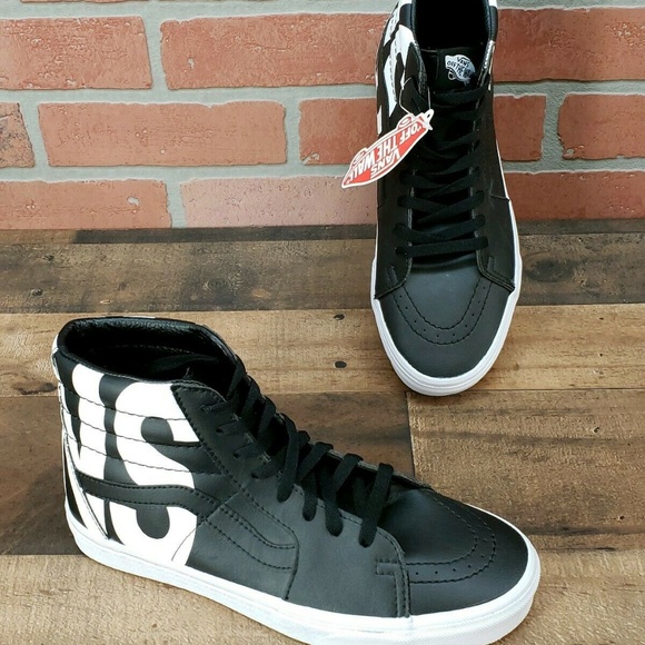 Vans Sk8-Hi Classic Tumble Black Shoes - Picture 4 of 8